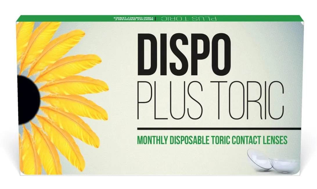 עדשות מגע צילינדר DISPO PLUS TORIC חודשיות - 6 יחידות   