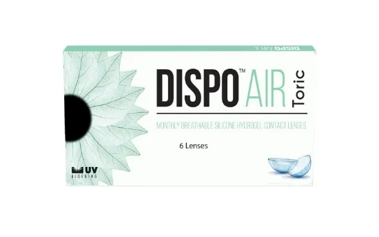עדשות מגע צילינדר DISPO AIR TORIC חודשיות - 6 יחידות   